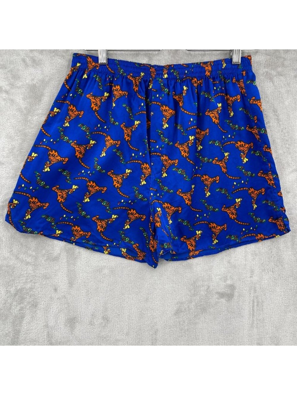 Vintage Pooh Disney Tigger 100% Silk Holiday Sleep Shorts Allover Print